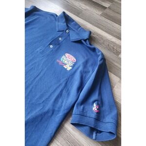 CHASE AUTHENTICS JEFF GORDON POLO MENS LARGE NASCAR DUPONT RACING EMBROIDED BLUE